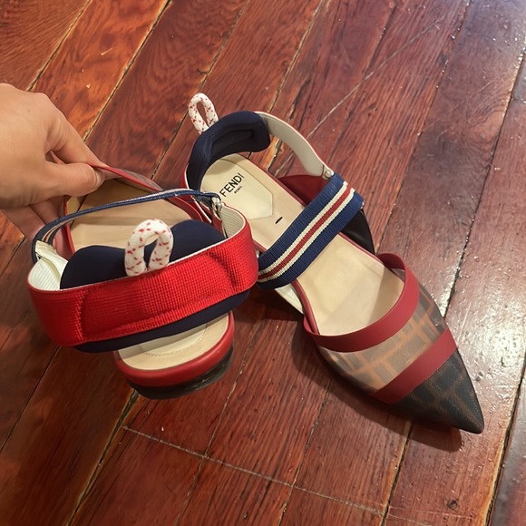 Fendi “colibri” mesh sling back flat - Picture 3 of 4